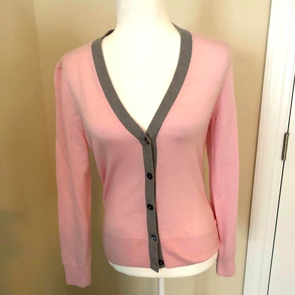 Brooks Brothers |  Pink/ Gray Cardigan